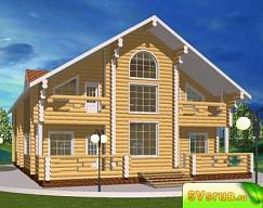 Проект дома из оцилиндрованного бревна «Индивидуальность» - компания Свой Сруб