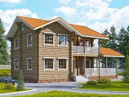 Проект дома из оцилиндрованного бревна СВ21 - компания Свой Сруб