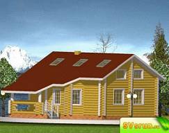 Проект дома из оцилиндрованного бревна «Лесная сказка» - компания Свой Сруб