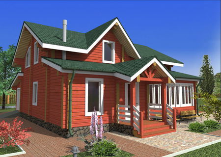 Проект дома из профилированного бруса СВ 208 - компания Свой Сруб Проект дома из профилированного бруса СВ 208 - компания Свой Сруб