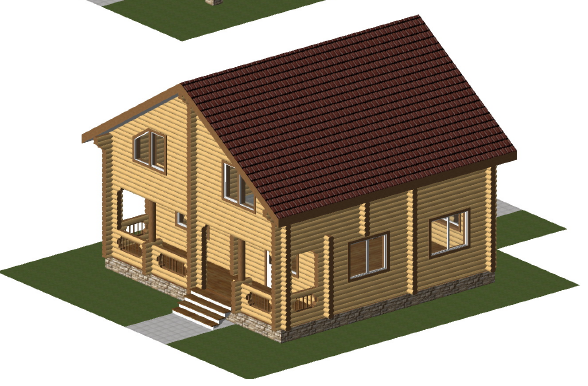 Проект дома из оцилиндрованного бревна «МОЛОГИНО» Проект дома из оцилиндрованного бревна «МОЛОГИНО»
