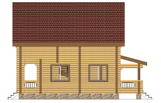 Проект дома из оцилиндрованного бревна «МОЛОГИНО» Проект дома из оцилиндрованного бревна «МОЛОГИНО»