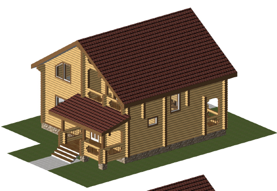 Проект дома из оцилиндрованного бревна «МОЛОГИНО» Проект дома из оцилиндрованного бревна «МОЛОГИНО»