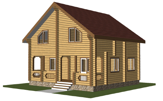 Проект дома из оцилиндрованного бревна «МОЛОГИНО» Проект дома из оцилиндрованного бревна «МОЛОГИНО»