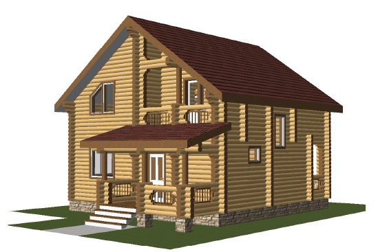 Проект дома из оцилиндрованного бревна «МОЛОГИНО» Проект дома из оцилиндрованного бревна «МОЛОГИНО»