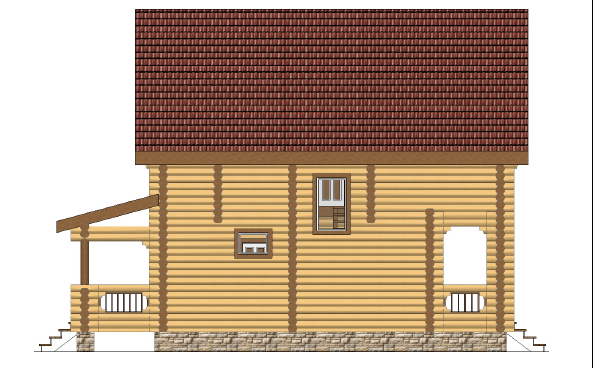 Проект дома из оцилиндрованного бревна «МОЛОГИНО» Проект дома из оцилиндрованного бревна «МОЛОГИНО»