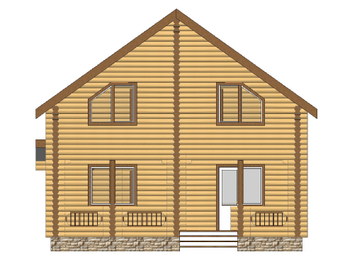 Проект дома из оцилиндрованного бревна «МОЛОГИНО» Проект дома из оцилиндрованного бревна «МОЛОГИНО»