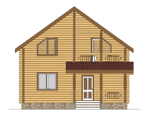 Проект дома из оцилиндрованного бревна «МОЛОГИНО» Проект дома из оцилиндрованного бревна «МОЛОГИНО»