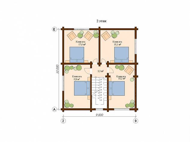 Проект дома из клееного бруса СВ40 Проект дома из клееного бруса СВ40