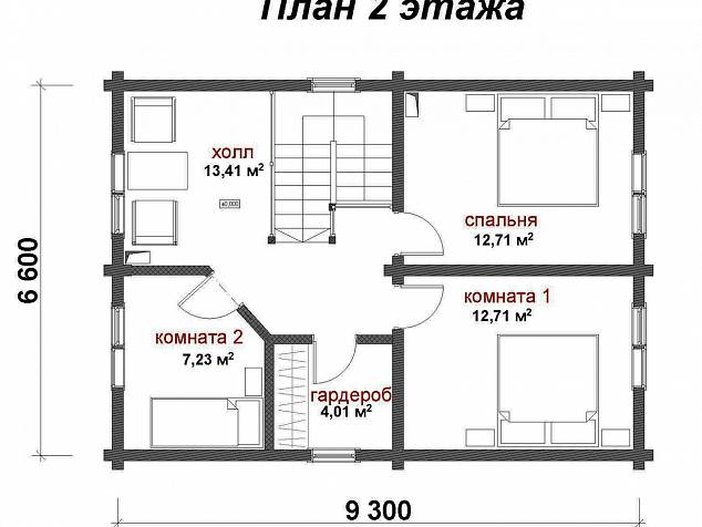 Проект дома из профилированного бруса СВ 208 Проект дома из профилированного бруса СВ 208